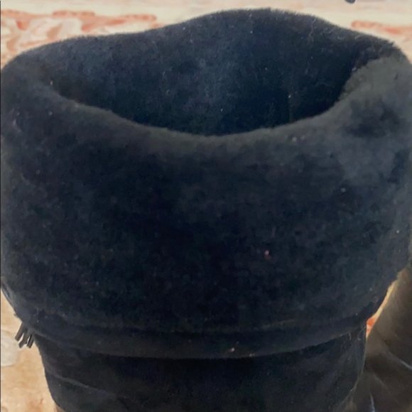 Costume National Black Leather Shearling Pull On High Heel Boots Made in Italy - Picture 5 of 13